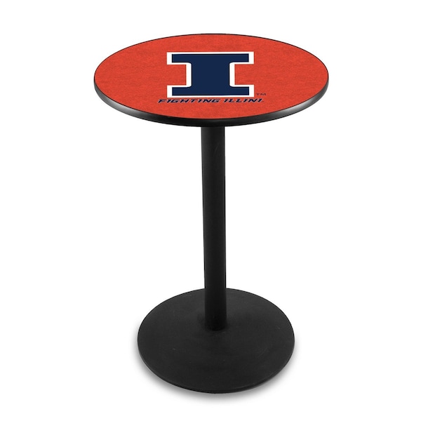 42" Blk Wrinkle Illinois Pub Table
